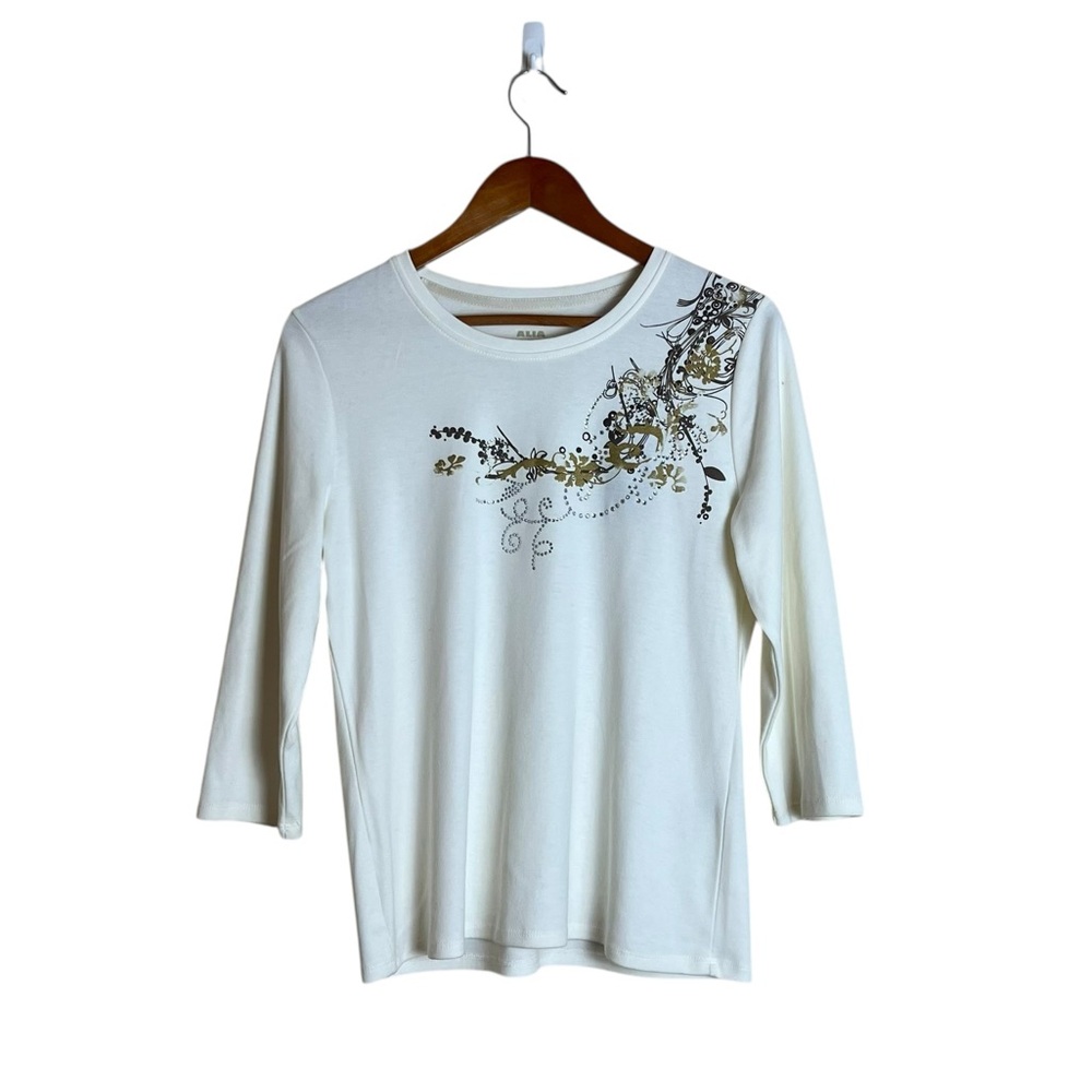 NWT! Alia patterned 3/4 sleeve shirt. Size small